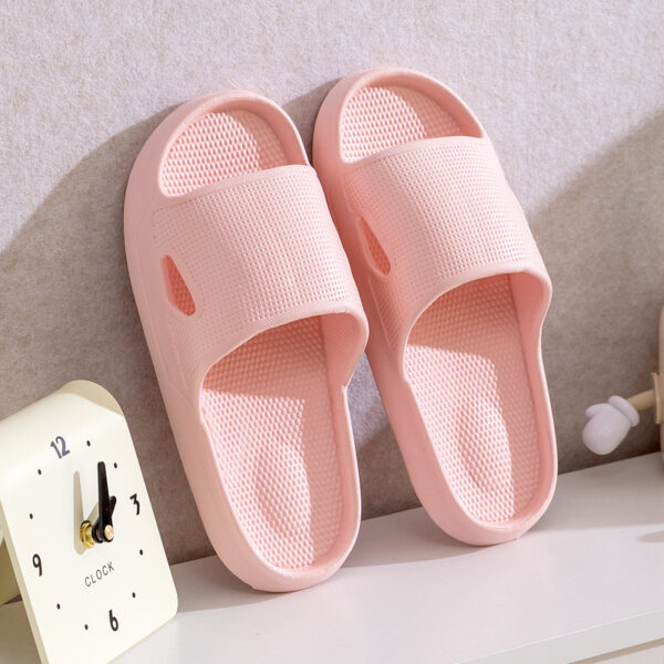 Solid Color Thick Bottom Home Slippers Summer Non-slip Floor Bathroom Slipper Women & Couples Shoes - Image 6