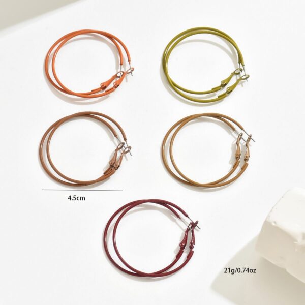 Stylish And Durable Accessories Vintage Copper Hoop Earrings Set - Image 4