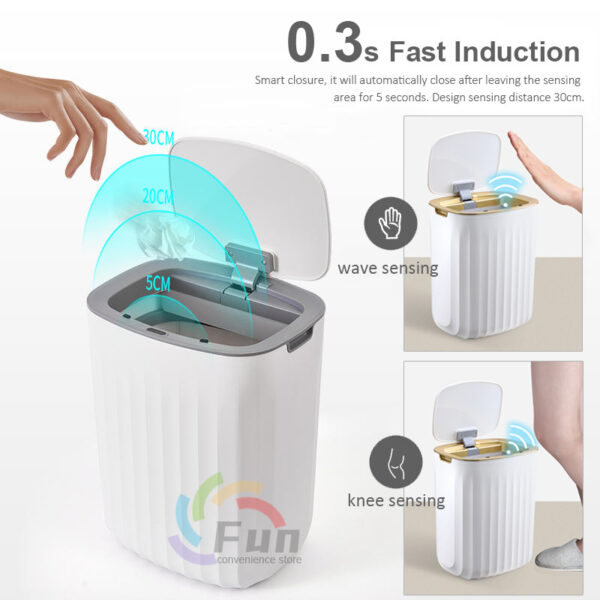 Smart Trash Bin With Lid For Bedroom And Living Room - Image 3