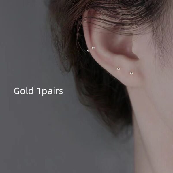 925 Silver Plated Pierced-ear-caring Ear Studs Women - Image 5