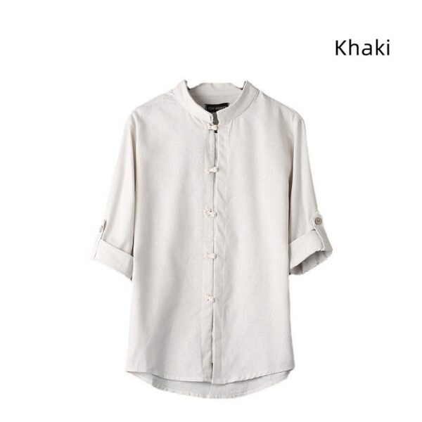 Men's Linen Vintage Plus Size Shirt - Image 4
