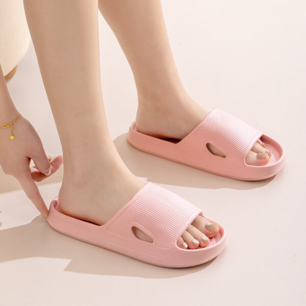 Solid Color Thick Bottom Home Slippers Summer Non-slip Floor Bathroom Slipper Women & Couples Shoes - Image 7