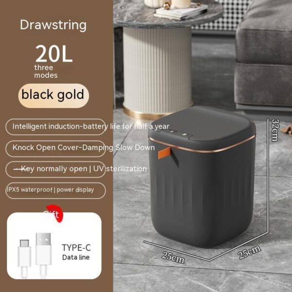 Smart Trash Bin With Lid For Bedroom And Living Room - Image 2