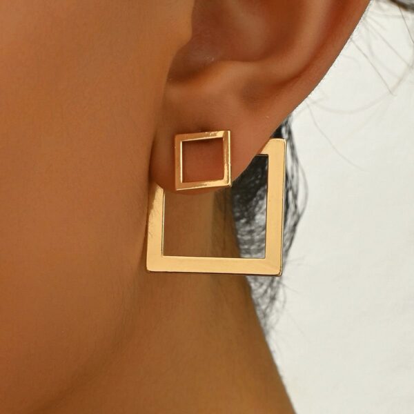 Modern Geometric Gold  Stud Earrings Set - Image 5