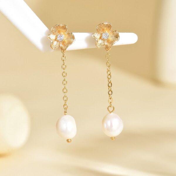 Elegant Pearl Drop Earrings -  Hypoallergenic And Lightweight - Image 7