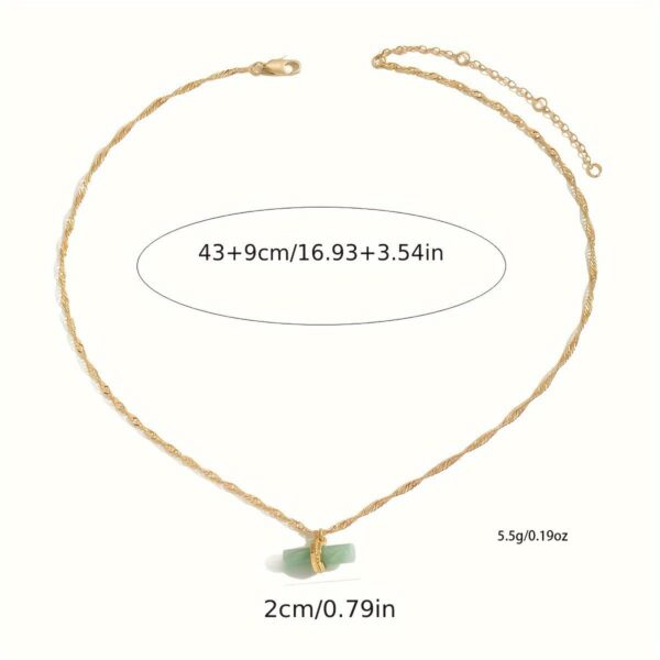 Gold Chain Jade Pendant Necklace Elegant Fashion Accessories - Image 6