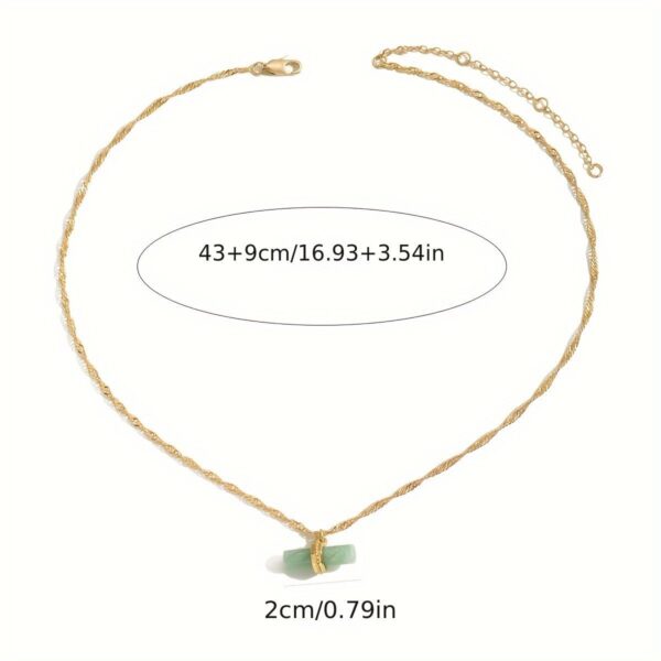 Gold Chain Jade Pendant Necklace Elegant Fashion Accessories - Image 2