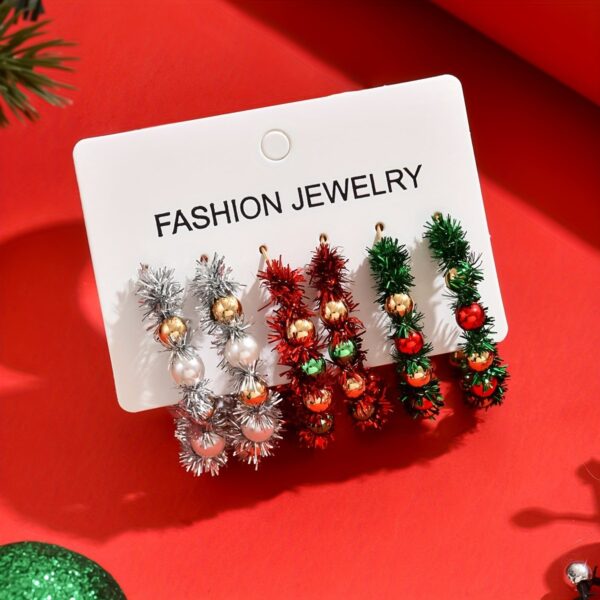 Festive Holiday Hoop  Earrings Set - Image 4