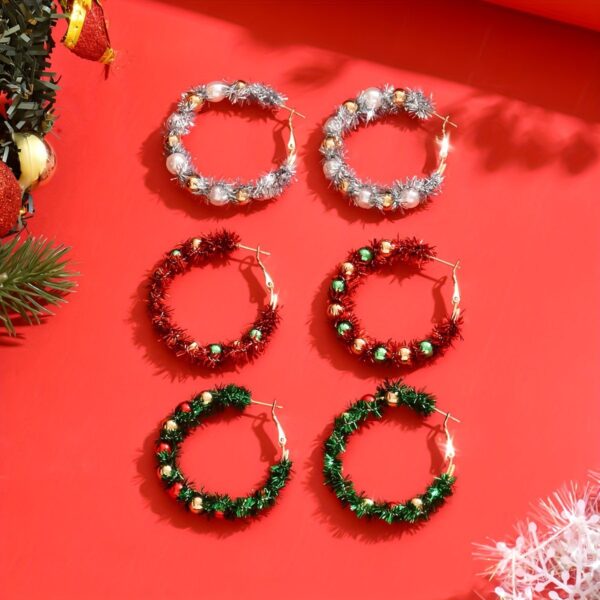 Festive Holiday Hoop  Earrings Set - Image 5