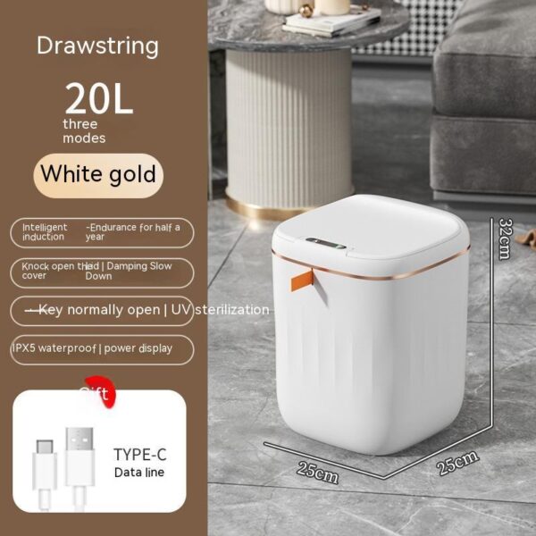 Smart Trash Bin With Lid For Bedroom And Living Room - Image 10