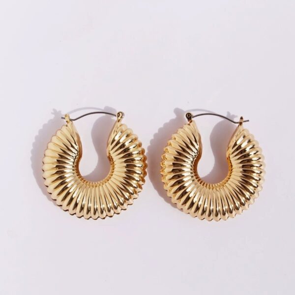 Golden Spiral Hoop Earrings Set - Elegant And Versatile Jewelry - Image 5