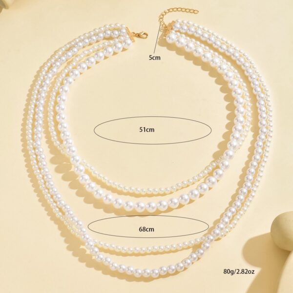 Elegant Multi-Layer Pearl Beaded Necklace - Classic And Timeless Jewelry - Image 4