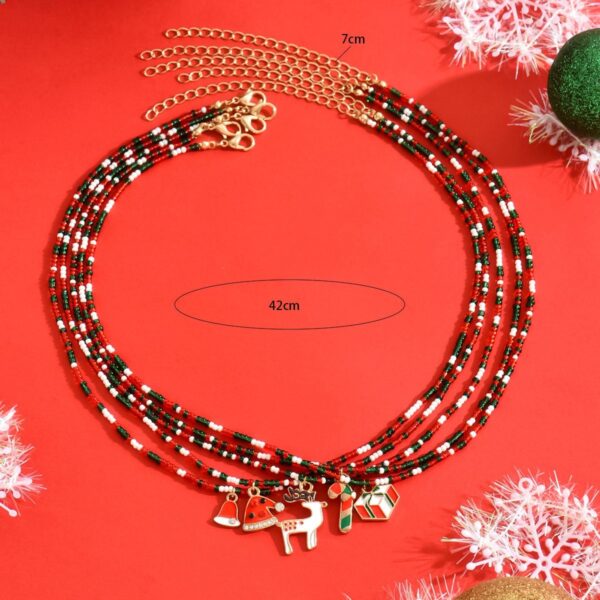 Christmas Charm Beaded Necklace -  Festive Elegance For Holiday Celebrations - Image 6