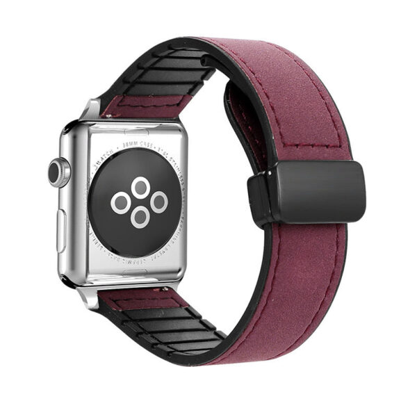 Men Watch Band Folding Magnetic Buckle Genuine Leather - Image 4