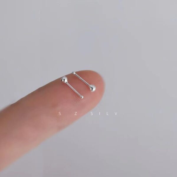 925 Silver Plated Pierced-ear-caring Ear Studs Women - Image 4