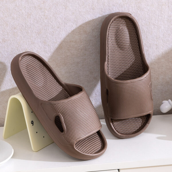 Solid Color Thick Bottom Home Slippers Summer Non-slip Floor Bathroom Slipper Women & Couples Shoes - Image 8