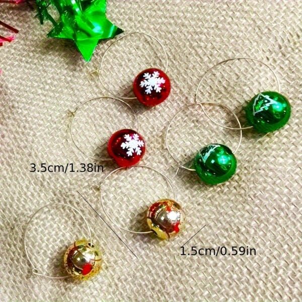 Christmas Charm Earrings - Festive Hoop Design With Snowflake Ornaments - Image 2