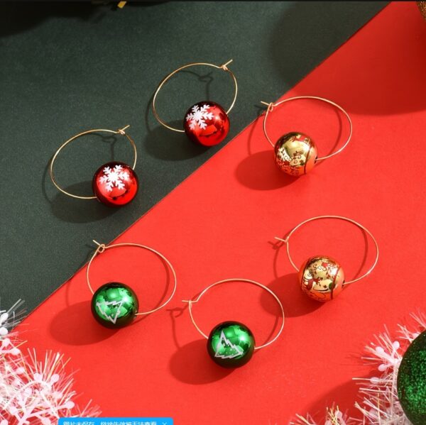 Christmas Charm Earrings - Festive Hoop Design With Snowflake Ornaments - Image 4