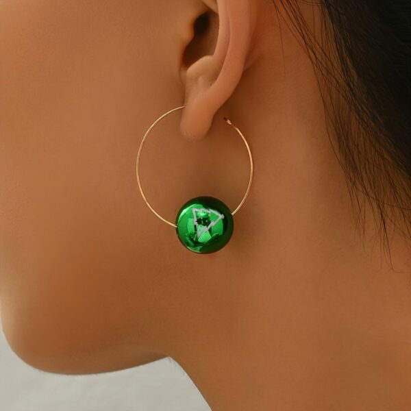 Christmas Charm Earrings - Festive Hoop Design With Snowflake Ornaments - Image 3