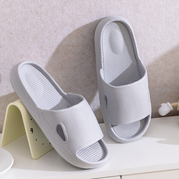 Solid Color Thick Bottom Home Slippers Summer Non-slip Floor Bathroom Slipper Women & Couples Shoes - Image 9