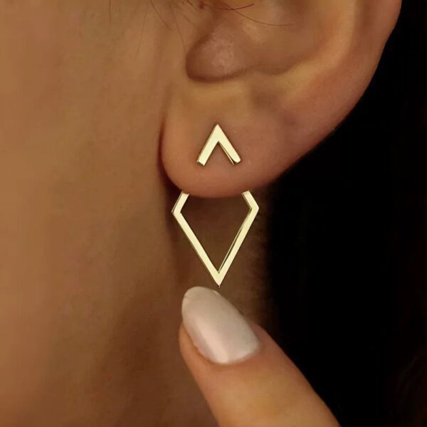 Modern Geometric Gold  Stud Earrings Set - Image 6