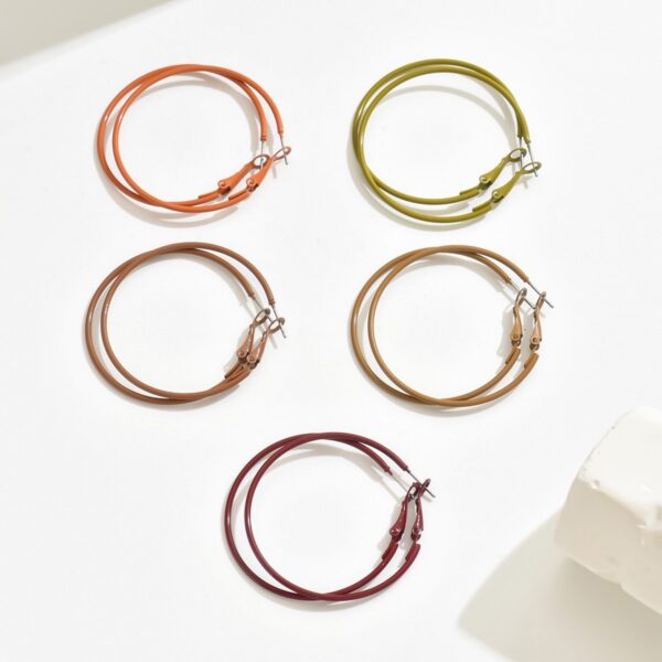 Stylish And Durable Accessories Vintage Copper Hoop Earrings Set - Image 5