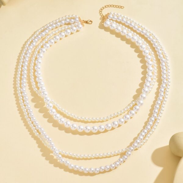 Elegant Multi-Layer Pearl Beaded Necklace - Classic And Timeless Jewelry - Image 2