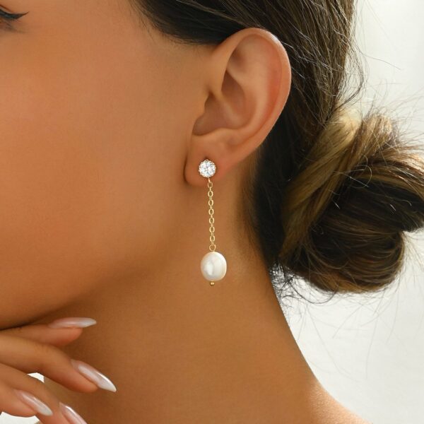 Elegant Pearl Drop Earrings -  Hypoallergenic And Lightweight - Image 6