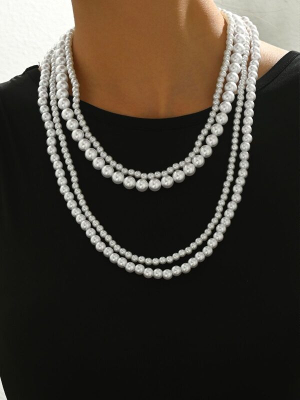 Elegant Multi-Layer Pearl Beaded Necklace - Classic And Timeless Jewelry - Image 3