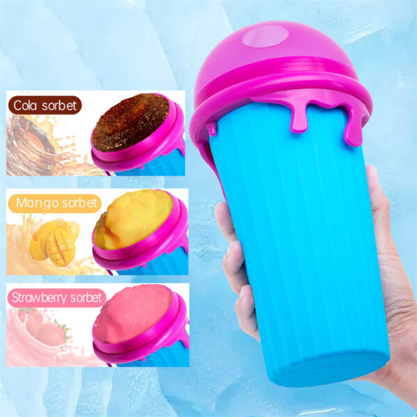 500ml Large Capacity Slushy Cup Summer Squeeze Homemade Juice Water Bottle Quick-Frozen Smoothie Sand Cup Pinch Fast Cooling Magic Ice Cream Slushy Maker Beker Kitchen Gadgets - Image 5