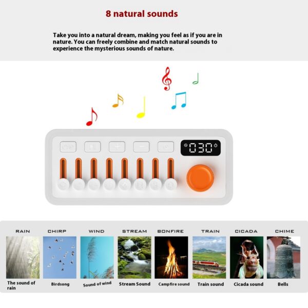 White Noise Sleep Sound Machine DIY Bluetooth-compatible Stereo Light RGB Seven-color Atmosphere Night Light - Image 4