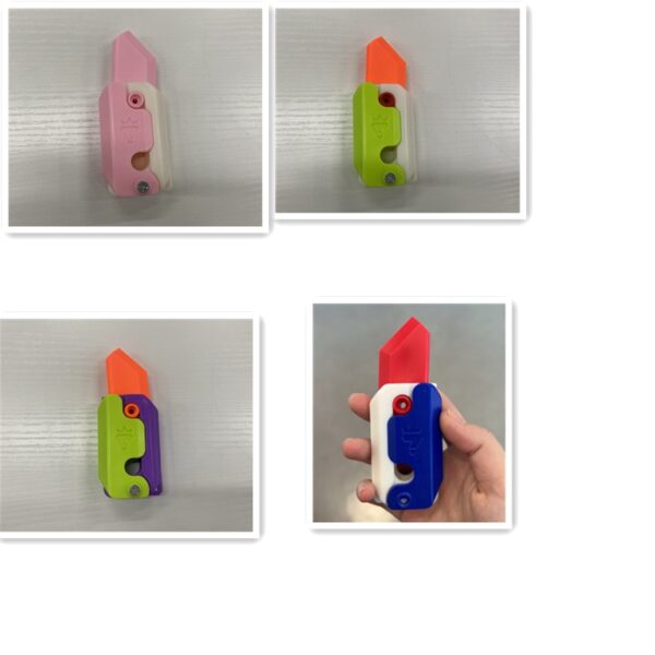 3D Printing Gravity Cub Jumping Small Radish Knife Mini Model Student Prize Pendant Decompression Toy For Children Gift - Image 3