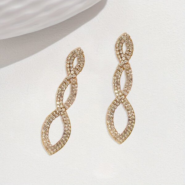 Elevate Your Style  Stunning  Crystal Encrusted Drop Earrings - Image 5