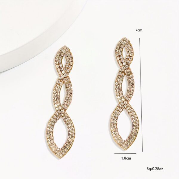 Elevate Your Style  Stunning  Crystal Encrusted Drop Earrings - Image 2